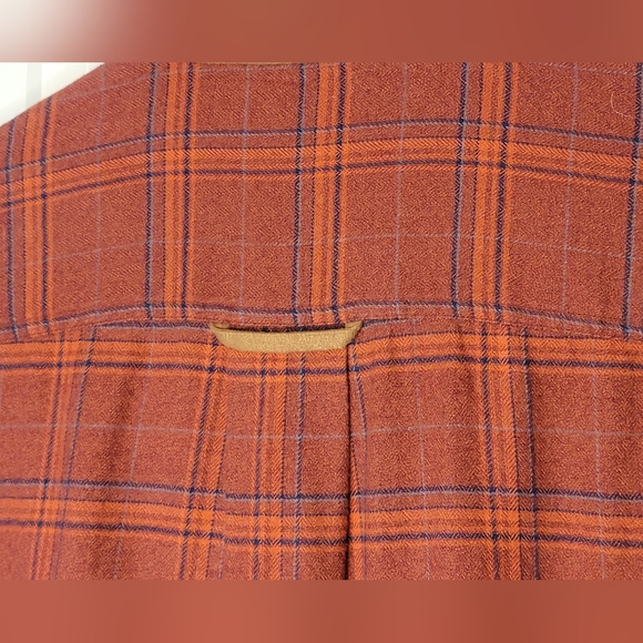 Men's Orvis Perfect Flannel Shirt Orange Plaid - L - Picture 5 of 15